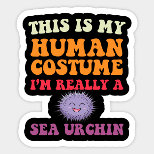 Sea urchin Retro Groovy Funny & humor Sea urchins Cute & Cool Art Design Lovers Sticker